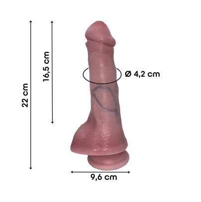 Vibratore Realistico – Spinta automatica Riscaldante 22cm