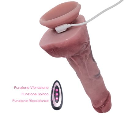 Vibratore Realistico – Spinta automatica Riscaldante 22cm