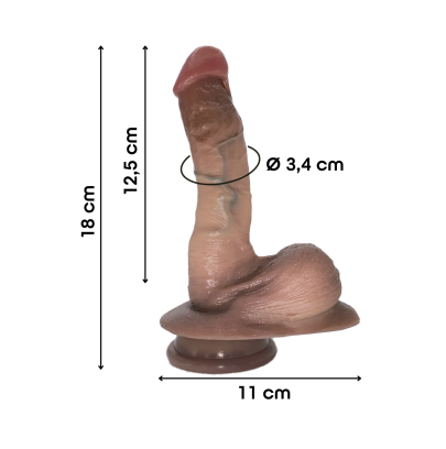Dildo Realistico 18cm con Ventosa – Morbido e Naturale