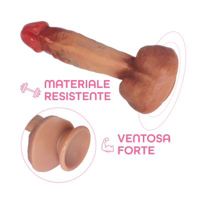 Dildo Realistico 18 cm con Testicoli – Vene Naturali