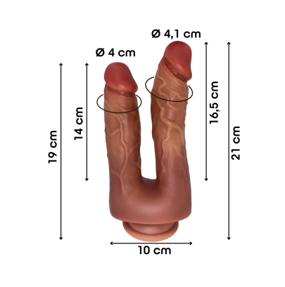 Dildo Doppio Realistico – Doppia Stimolazione, Ventosa Forte