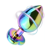 Butt Plug Anale in Metallo Rainbow con Gemma a Cuore Gioiello Cristallo Sex Toy