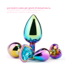 Butt Plug Anale in Metallo Rainbow con Gemma a Cuore Gioiello Cristallo Sex Toy