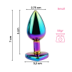 Butt Plug Anale in Metallo Rainbow con Gemma a Cuore Gioiello Cristallo Sex Toy
