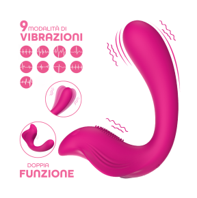 Vibratore a U clitoride e punto G con controllo tramite app in morbido silicone