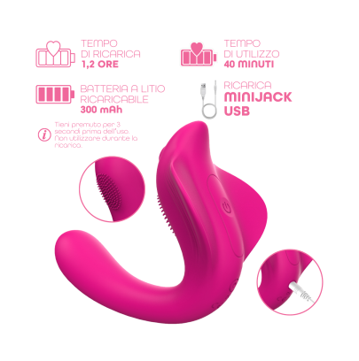Vibratore a U Punto G e Clitoride – 9 Vibrazioni con App