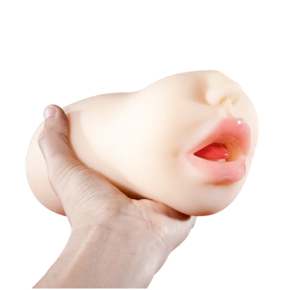 Masturbatore Maschile Realistico Effetto Sesso Orale Bocca e Lingua Sex Toy Uomo