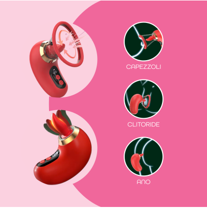 Succhia Clitoride 3 in 1 con Lingua App Control Vibratore