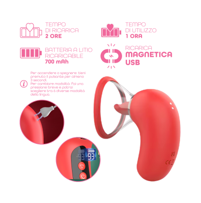 Succhia Clitoride 3 in 1 con Lingua App Control Vibratore
