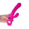 Vibratore Rabbit Doppia Stimolazione Punto G Clitoride in Silicone Ricaricabile