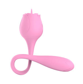 Stimolatore Clitorideo 2in1 – Vibra e Lecca a forma di Rosa