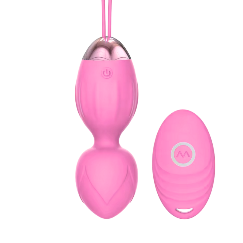 Ovetto Vibrante Doppia Sfera Telecomandato con 10 Modalità Vibratore in Silicone