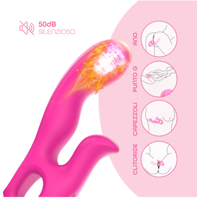 Vibratore Rabbit Riscaldante | Doppia Stimolazione Sharon