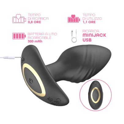 Butt Plug Vibrante Rotante 360° con Telecomando | Silicone IPX6