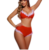 Completo Intimo Sexy Natalizio Donna Rosso con Reggiseno e Slip Lingerie Natale