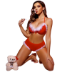 Completo Intimo Sexy Natalizio Donna Rosso con Reggiseno e Slip Lingerie Natale