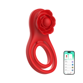 Anello Fallico Vibrante con Rosa e App | 9 Vibrazioni