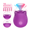 Succhia Clitoride Vibratore a Forma di Rosa Stimolatore con Suzione e Vibrazione
